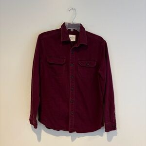 American Eagle Outfitters Men's Dark Red Button Down Shirt Jacket